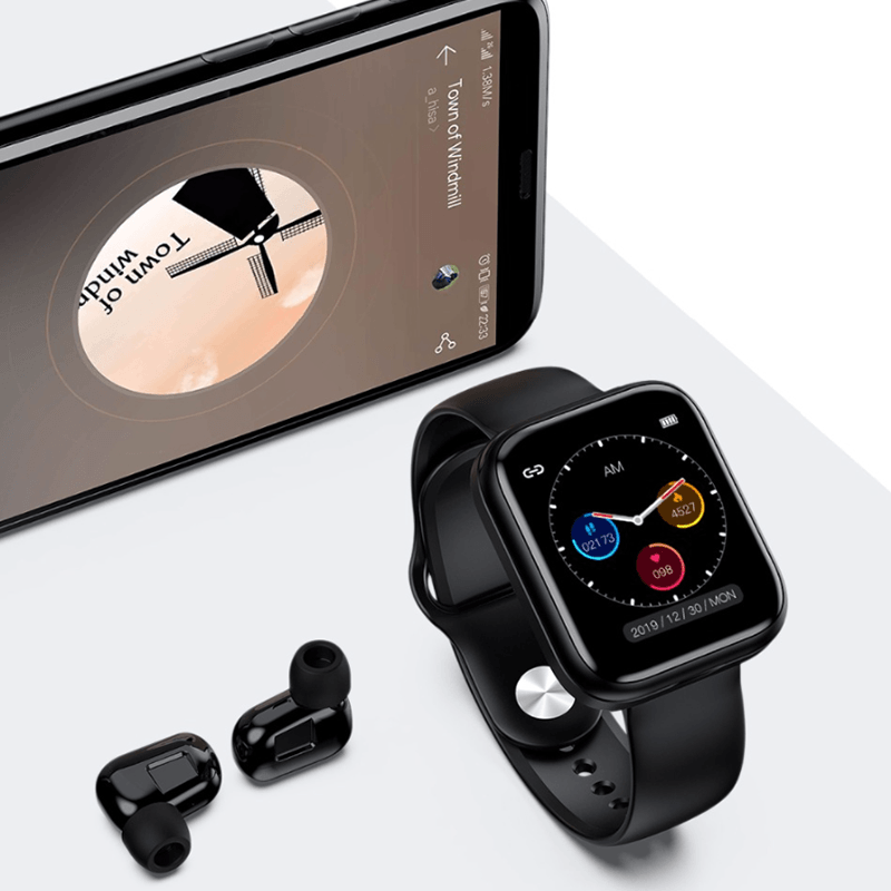 2-in-1 Smartwatch mit kabellosen Ohrhörern